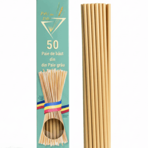 Paie de băut din tulpini de grâu 19 cm 50 paie naturale si biodegradabile